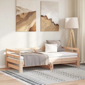 Sofá-cama de puxar 2x(90x200) cm pinho maciço