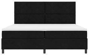 Cama Box com Colchão e LED Preto 200x200 cm em Tecido