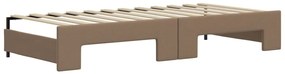 Sofá-cama com gavetão 90x200 cm couro artificial cappuccino