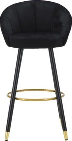BANCO DE BAR PRAGUE 55X56X104 CM PRETO E DOURADO