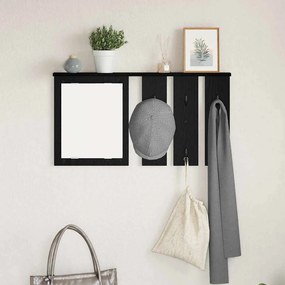 vidaXL Cabideiro de Parede Carvalho preto 85 x 10 x 45 cm