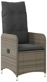 Conjunto de Jantar de Jardim de 7 Peças com Almofadas Cinza Rattan PE