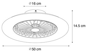 LED Ventilador de teto branco 50 cm com efeito de estrela e comando remoto - Climo Moderno