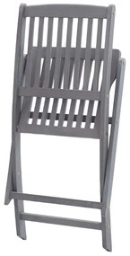 Cadeiras de exterior dobráveis 8pcs c/ almofadões acácia maciça