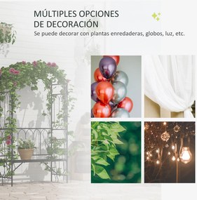 Arco de jardim com banco de metal suporte para plantas trepadeiras e r