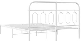 Estrutura de cama com cabeceira 150x200 cm metal branco