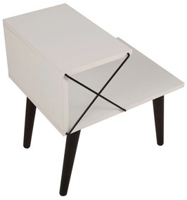 Mesinha de Cabeceira Cross – Branco – 50x55x40 cm