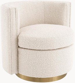 Cadeira com braços giratória em bouclé Amanda