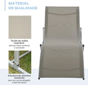 Conjunto de 2 Espreguiçadeiras de Jardim em Forma de S com Estrutura d