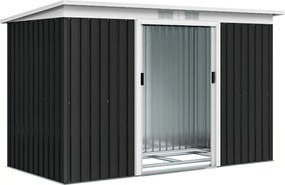 Outsunny Abrigo de Jardim 280x130x172 cm Abrigo de Exterior de Aço Galvanizado com Porta Corredeira e Ventilações Cinza Escuro | Aosom Portugal