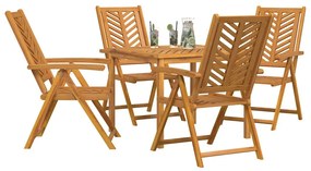 Conjunto de Jantar de 5 Peças Madeira Sólida Acácia