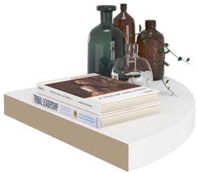 Prateleira de canto suspensa 35x35x3,8 cm MDF branco
