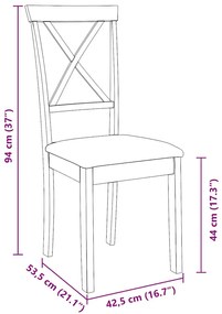 Cadeiras de jantar com almofadões 2 pcs madeira maciça branco