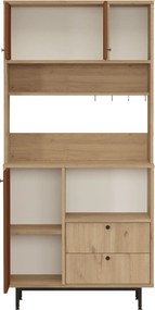 Armário Alto de Cozinha "Toledo" E-1 - Carvalho e Nogueira Vermelho- 8