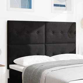 Cabeceira vidaXL Botão Almofadado Preto 140 cm Veludo