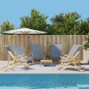 3157053 vidaXL Toalhas de praia 6 pcs 60x135 cm tecido 400 GSM cinzento