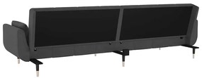 Sofá-cama 2 lugares com duas almofadas veludo cinzento-escuro