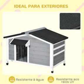 PawHut Casa para Cães de Madeira 97x72x65 cm Casa para Animais de Esti