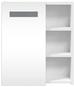 Armário espelhado p/ casa de banho c/ LEDs 45x13x52 cm branco