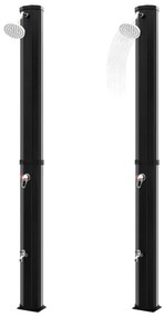Chuveiro solar de exterior c/ cabeça e torneira 35 L preto