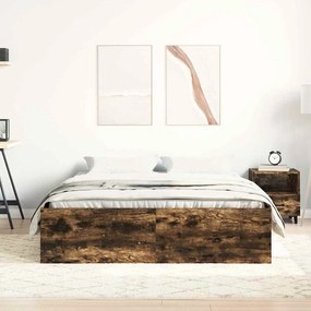 Estrutura de cama 160x200 cm carvalho fumado