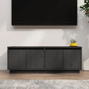 Móvel de TV 110x34x40 cm madeira de pinho maciça cinzento