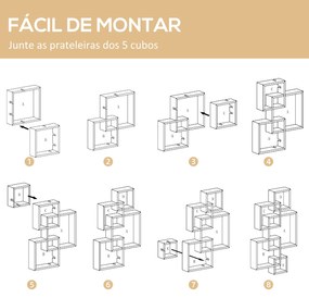 Estante com Prateleiras – Modelo Tromsø – 5x10 – Madeira – 6 Níveis