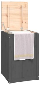Caixa para roupa 44x44x66 cm madeira de pinho maciça cinzento