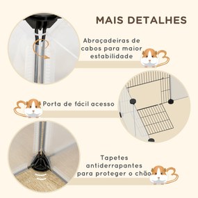 Cerca para Animais de Estimação DIY com 20 Painéis Parque para Pequenos Animais Modular 175x70x45 cm Translúcido