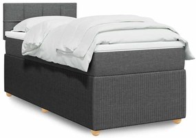 Cama com molas/colchão 80x200 cm tecido cinzento-escuro