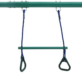 Conjunto de baloiços com argolas de ginástica e 4 assentos aço