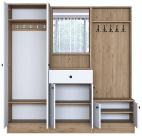 Hall Stand P6 – White/Nogueira – 179,4x182,8x37,5 cm