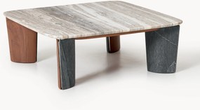 Mesa de centro em mármore e madeira de acácia Muno, L 85 cm