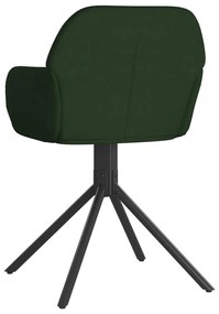 Cadeiras de jantar giratorias 2 pcs veludo verde-escuro