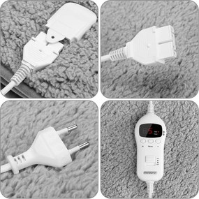 Manta aquecida em velo 180 x 130 cm Cinzento