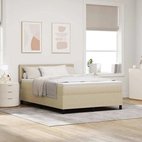 vidaXL Cama Box com cabeceira Cinza Claro e Branco 140 x 190 cm