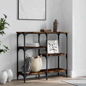 vidaXL Mesa consola 80x29x75 cm derivados de madeira carvalho fumado