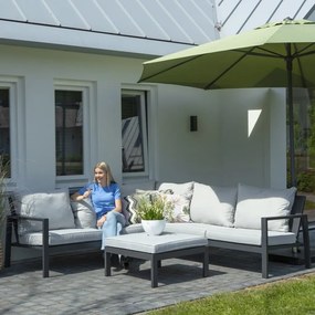 Cobertura para lounge de exterior 255x255x70 cm cinzento
