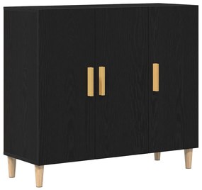 Aparador vidaXL Preto Carvalho 90x34x80 cm Madeira de Engenharia
