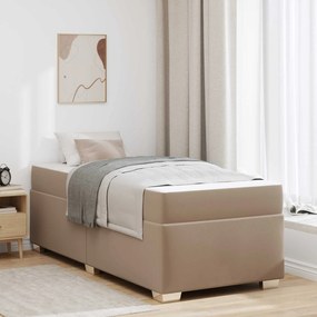 vidaXL Estrutura da Cama com colchão Cappuccino 90 x 200 cm tecido