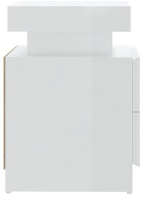 Mesa de cabeceira 45x35x52cm derivados madeira branco brilhante