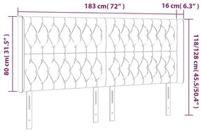 Cabeceira cama c/ luzes LED veludo 183x16x118/128cm cinza-claro