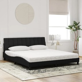 Cama com colchão 180x200 cm veludo preto
