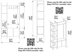 Hall Stand Doga – Branco – 90x35x175 cm