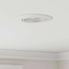 vidaXL Luminárias Embutidas 12 pcs Redondas GU10 Brancas Ø90 mm Aço