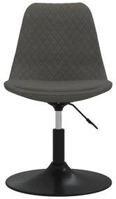 Cadeiras de jantar giratórias 4 pcs veludo cinzento-escuro
