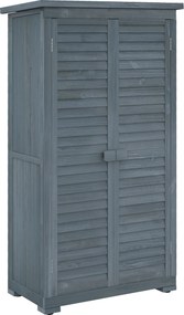 Armário de Madeira 0,31 m² 87x46,5x160 cm Armário Exterior de Madeira com 2 Portas e 2 Prateleiras Interior Cinza