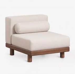 Módulo Central Para Sofá Modular De Jardim Em Acácia Edrien Castanho Acácia - Sklum