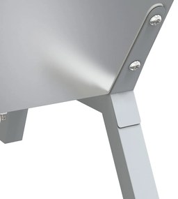 Tabuleiro de churrasco 118x42x30,5 cm aço inoxidável prateado