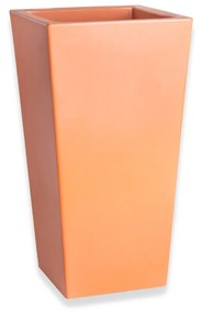 Vaso Plástico Quadrado Alto Terracota N.50 26X26X50cm